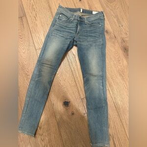 Rag & Bone Blue Skinny Jeans with Vintage Fading